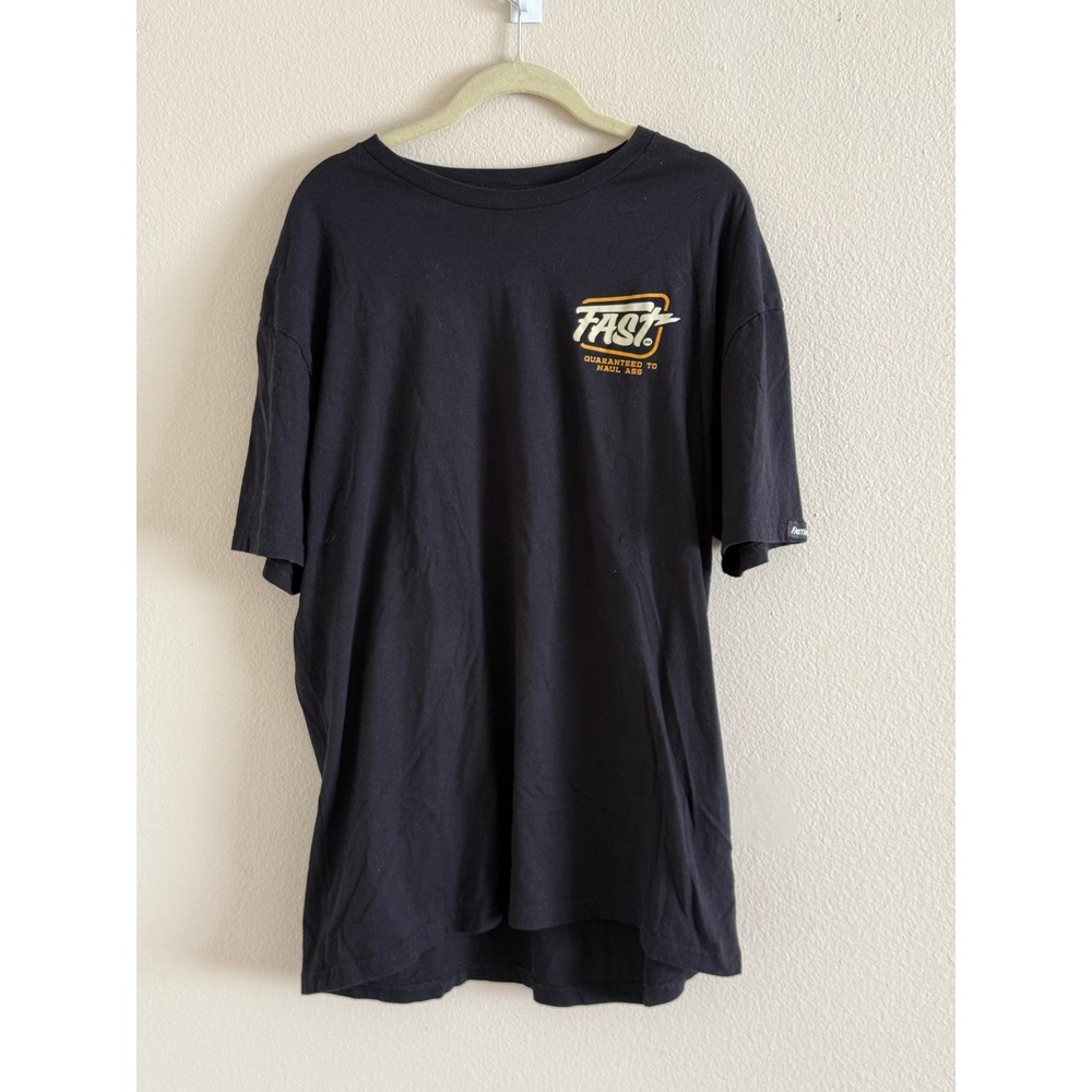 Fasthouse Mens Black Graphic T-Shirt Guaranteed to Haul Ass Racing Tee 2XL